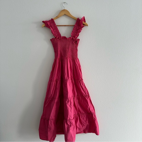 Quince Midi Dress Womens Small Pink Smocked Organic Cotton Versatile Ruffles - Picture 6 of 6